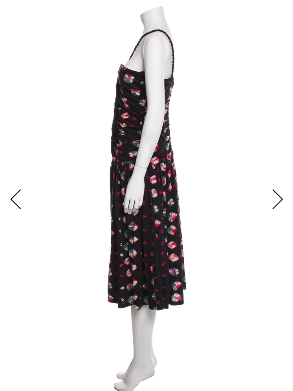 Ulla Johnson Marcella Ruched Midi Dress - Nocturne Floral - Size 10 - Picture 3 of 10